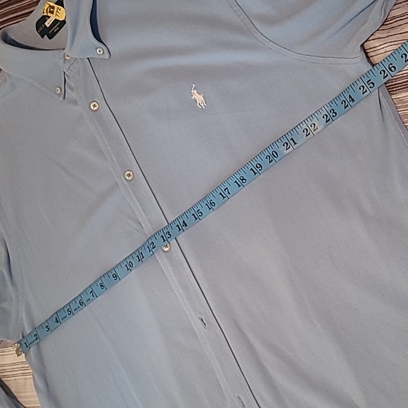Polo Ralph Lauren Featherweight Mesh Blue Button Down Long Sleeve Shirt Men 2XLT - Picture 12 of 14